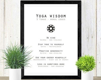 Yoga Yamas Print | 8 Limbs of Yoga Print