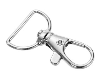 Pack de 50 piezas 1.5" longitud aleación giratoria lanyard langosta garra gancho con 0.75 "D anillo