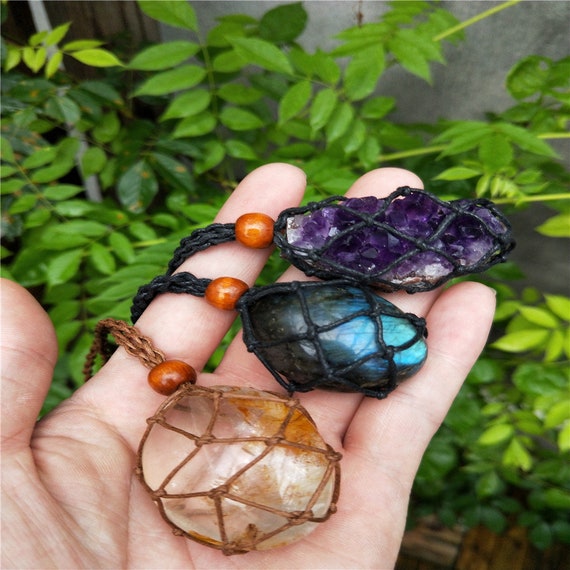 Crystal Net Necklace Diy Crystal Wire Wrapped Stone Necklace Diy