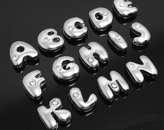 260 Stück A-Z One Strass 8mm Slide Alphabet Buchstaben für 8mm Slide Armbänder/Armbänder, Schmuckherstellung Charms 10 Stück jeder Buchstabe
