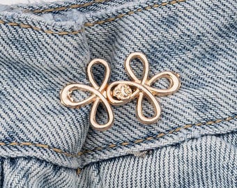 DIY Detachable Clover Shape Waist Buckle Adjuster - No Sew No Nail Metal Waist Cincher | Waist Reducer Tool