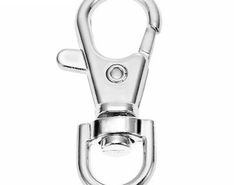 Pack of 50 Pcs 40mm/1.6" Length Alloy Swivel Lanyard Lobster Claw Clasp Hook