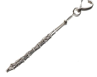 Net Cage for Pouch Keychain , Minimalist Lipstick Holder, Long Crystal Stone Pendant for Bag, Portable Pouch for Keys Jewelry