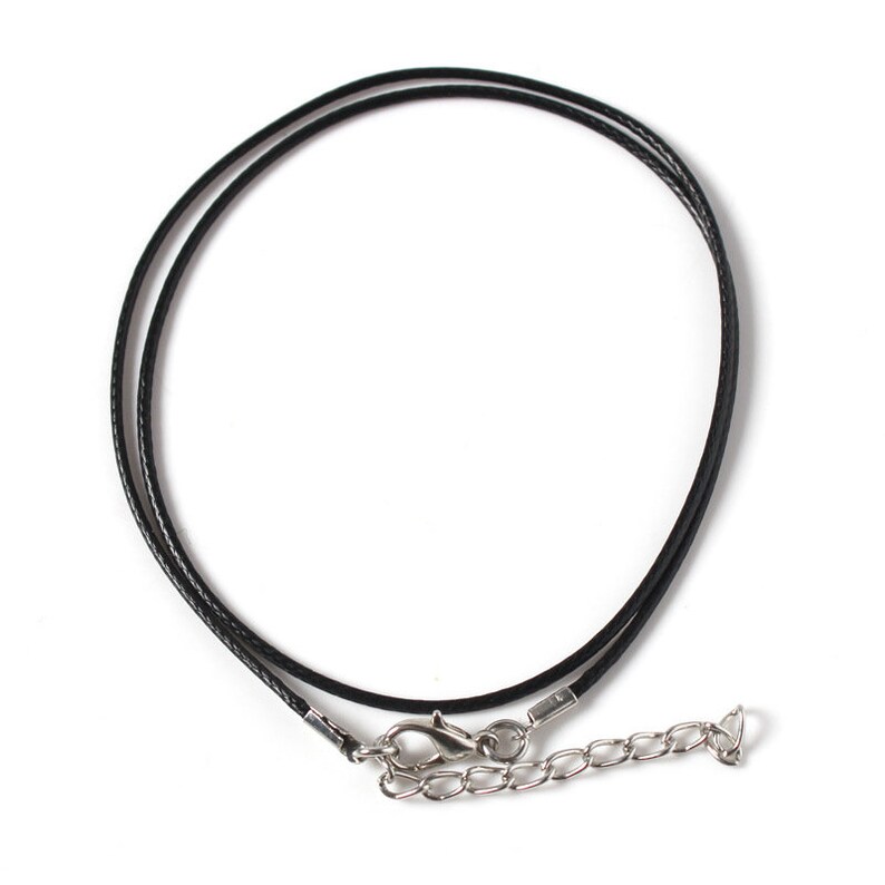 1.5mm 20inch Black Waxed Necklace Cord With Lobster Clasp for Etsy