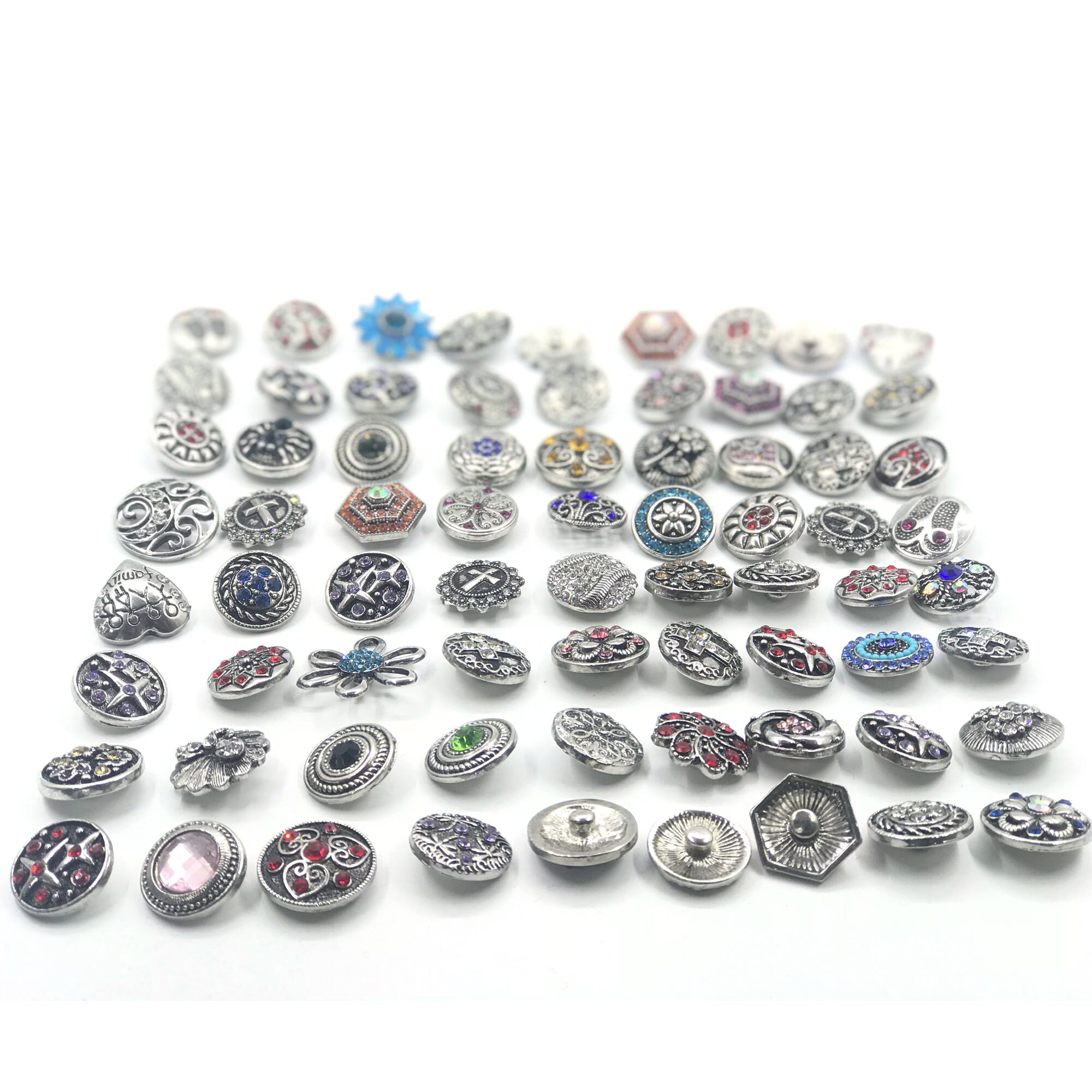 Metal Snap Buttons Silver 0.30 inch Studs for Sewing 8.5mm Snap Fastener Buttons Press Button for Sewing Clothing Sew on Snap Buttons Pack of 50