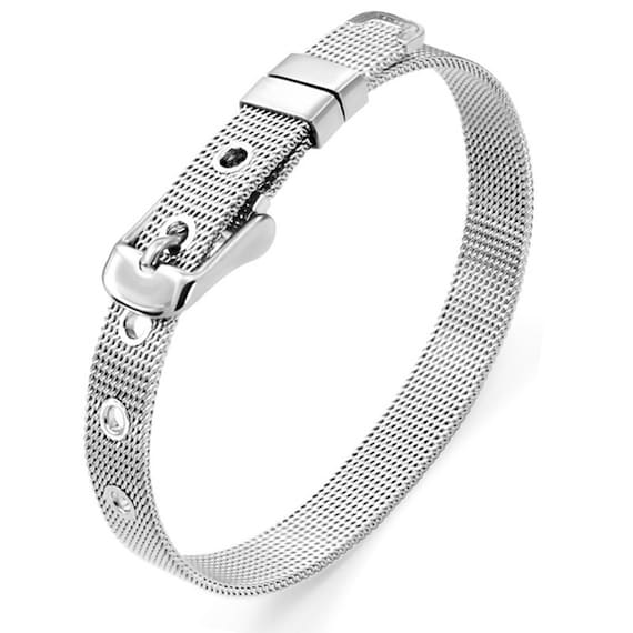 5 Stainless Steel Key Ring with Synthetic leather Band Fit 10mm Slide Charm