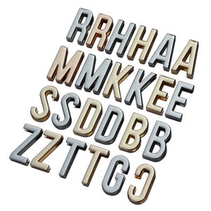 52pc Gold Rhinestone Letters Alphabet English Letters or Pick Your Own Letter Charms - Fits 8mm Slide Bracelets / Keychains / Wristlets