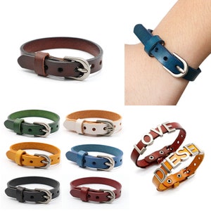 10pcs 10mm Multicolor Genuine Leather Bracelet for 10mm slide charms 25cm / 10inch adjustable