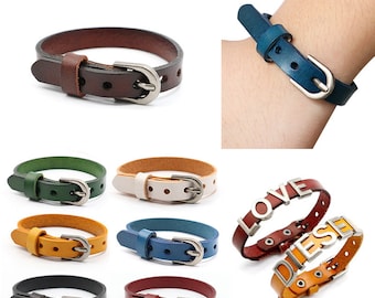 10stk 10mm Multicolor Echtleder Armband für 10mm Dia-Charms 25 cm / 10 inch verstellbar