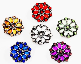 Free Shipping 5pcs 18mm Rhinestones Snaps interchangeable snaps fornecklaces, rings,Jewerly & bracelet