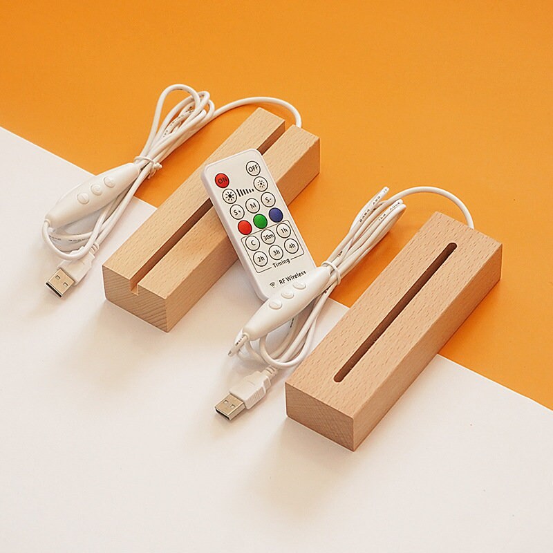 LED Wood Basefor Night Light Base Resin Art Display Crystal Etsy