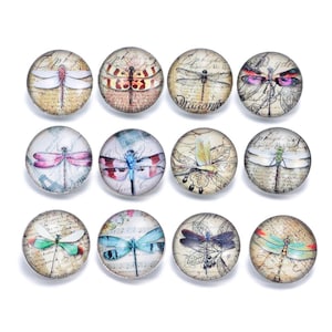 Pack of 12pcs Dragonfly Theme 20mm Snap Charms for Snap Jewelry Making