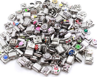 9mm Alloy Detachable  Italian Charms Module Link Charms Stretchy Link Bracelet Clasp Charms for Your DIY  Italian Bracelets Jewelry Supplies