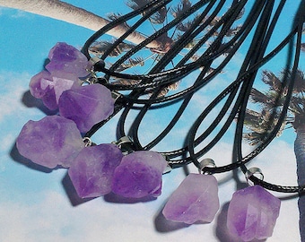 Pack of 5 Adjustable Necklace Rough crystal pendant Random Shape necklace crystal pendant