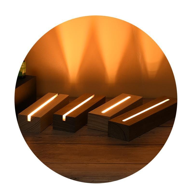 LED Wood Base-for Night Light Base Resin Art Display Crystal Jewelry ...