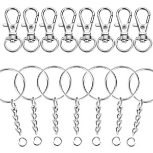 120Pcs Swivel Snap Hook and Key Rings with Chain for Key chain Lanyard DIY Craft