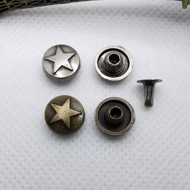 50pcs Vintage Color Star Shape Rivets Charms Buttons, Retro DIY Belts ...