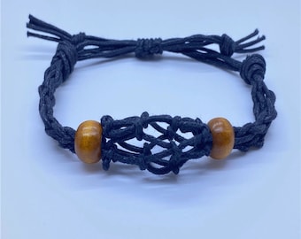 Handmade braided Adjustable Bracelet Cord Empty Stone Holder, Bracelet for Crystal Quartz Raw Stone , adjustable cage cord- 1 Cage / 2 Cages