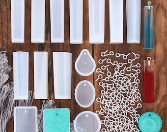 115Pcs Resin Casting Molds / Moulds  Kit Silicone Mold Jewelry Pendant Mould Set-for DIY Craft Art