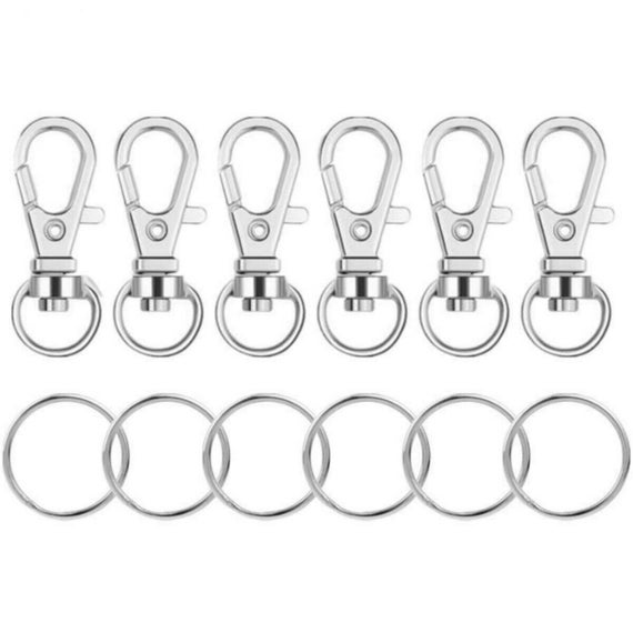 120PCS Swivel Lanyard Snap Hook With Key Rings, Metal Swivel Hooks