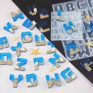 DIY Silicone Alphabet A-Z  Letter  Mold , Pixel Letter Decoration Silicone Mold Crafts Accessories mould