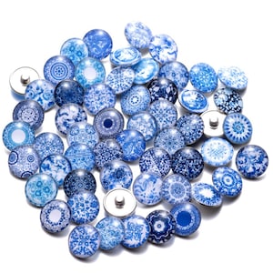Pack of 10pcs 18-20mm Random Style Snap Button Charms for Ginger Snap Jewelry Bracelet