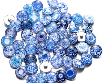 Packung mit 10 Stück 18-20mm Random Style Snap Button Charms für Ginger Snap Schmuck Armband