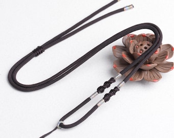 Naszyjnik makrama - sznurek do naszyjnika, sznurek do naszyjnika z perforowanego kryształu, sznurek do naszyjnika do kamieni perforowanych, regulowany sznurek do naszyjnika