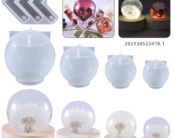 Ball Desktop Décoration Moule / Moule avec LED Base en bois - Pour la base de lumière de nuit Résine Art Display Crystal Jewelry Display Kids Party Gifting
