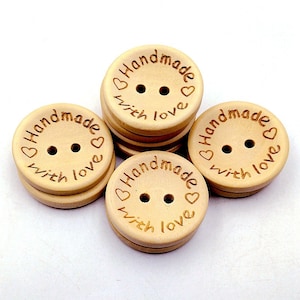 Free Shipping-Pack of 100 15/20/25mm with Lovebuttons, wooden buttons, sewing buttons, multi color buttons