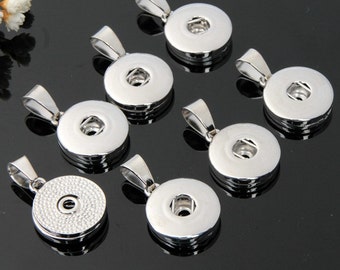 Accesorio colgante Ginooars de 18mm con dijes deslizantes a presión para broches intercambiables para collares, anillos, joyería y fabricación de pulseras de jengibre