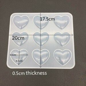 9 Heart Shape Silicone Jewelry Making Resin Mould Pendant Mold DIY Craft Mold