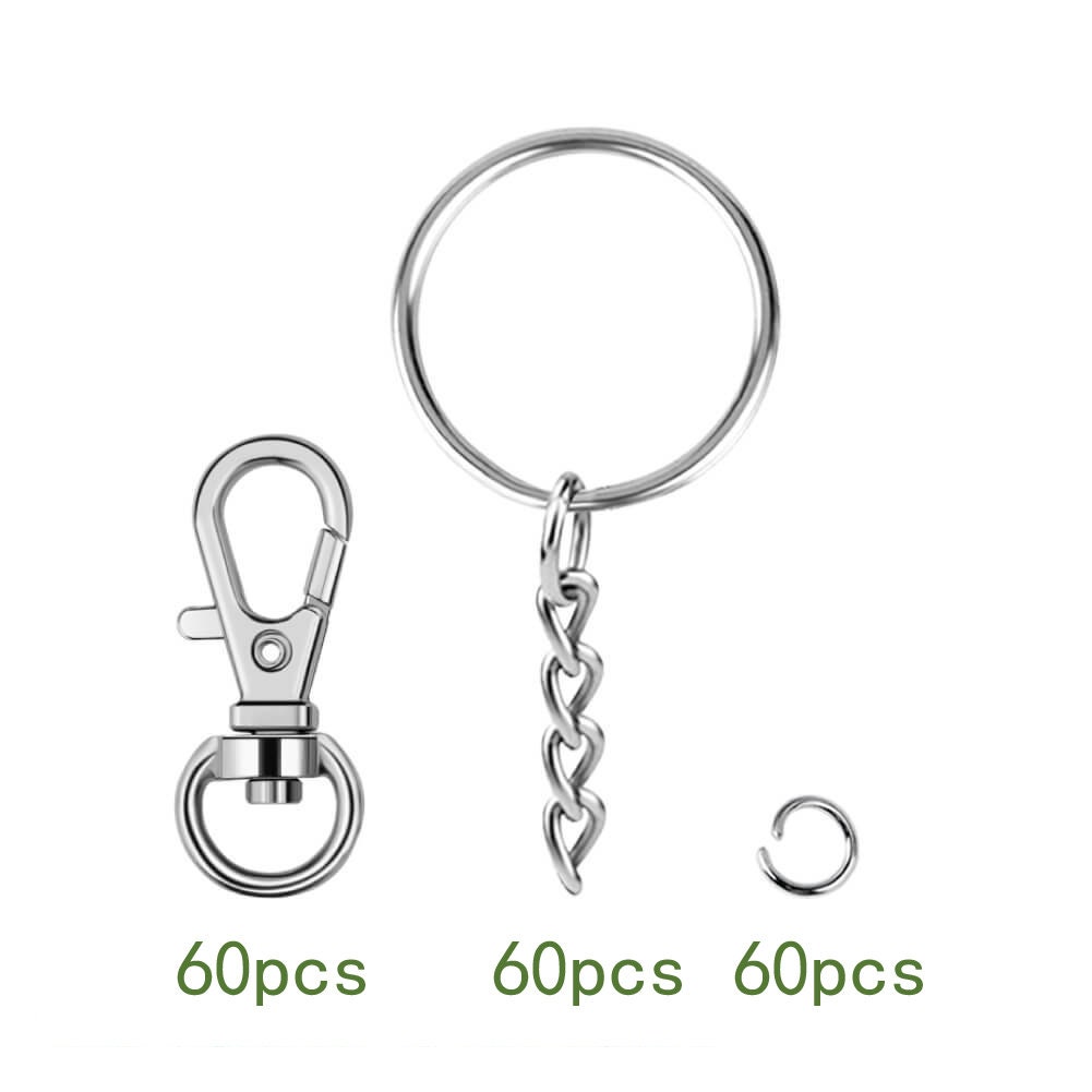 120Pcs Swivel Snap Hook and Key Rings with Chain for Key chain Etsy