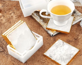 DIY Square Coaster mold and Cuboid Coaster Box Silicone Mold Resin Molds storage box silicone mold for Cup mat