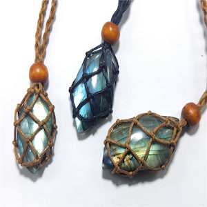 Adjustable Necklace Cord Empty Stone Holder, Necklace for crystal , Quartz Raw Stone Necklace Cord, adjustable cage cord