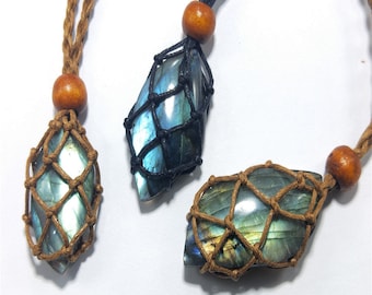 Pack of 5 Adjustable Necklace Cord Empty Stone Holder, Necklace for crystal , Quartz Raw Stone Necklace Cord, adjustable cage cord