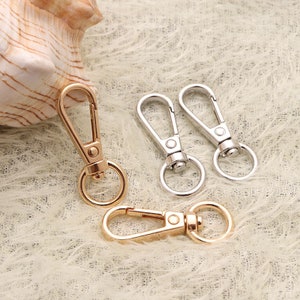 20 Pcs Silver Color / Golden Color 42mm/1.68&quot; Length Alloy Swivel Lanyard Lobster Claw Clasp Hook-with 1/2 inch Rings