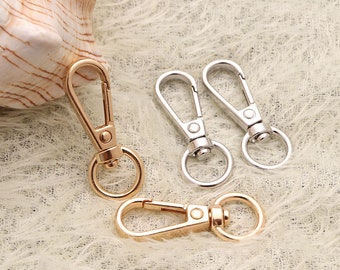 20 Pcs Silver Color / Golden Color 42mm/1.68" Length Alloy Swivel Lanyard Lobster Claw Clasp Hook-with 1/2 inch Rings
