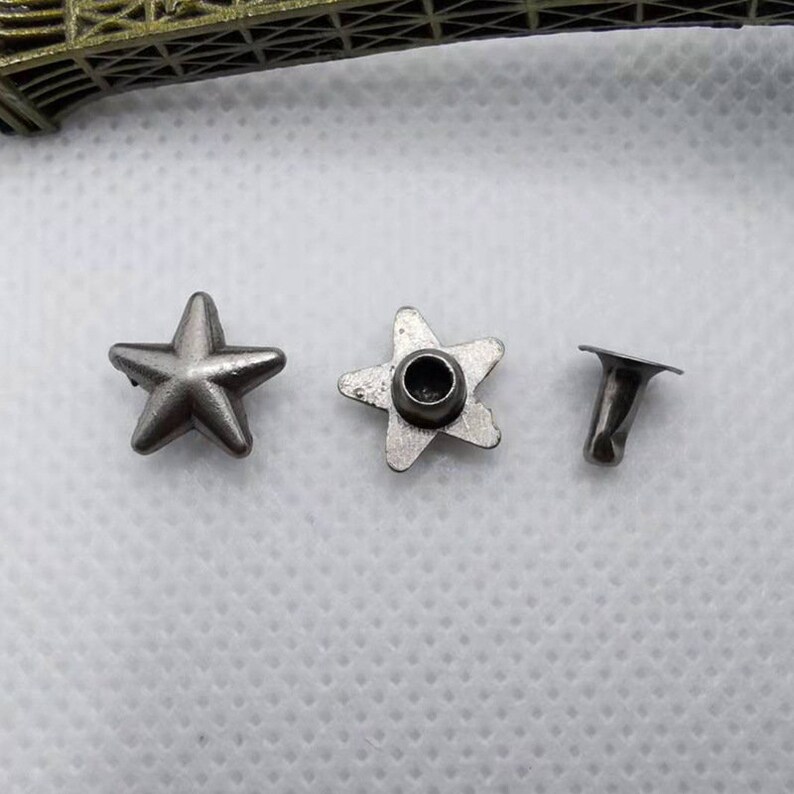 50pcs Vintage Color Star Shape Rivets Charms Buttons, Retro DIY Belts ...