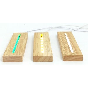 15 cm / 6 pouces LED socle en bois-base de lumière de nuit affichage d'art en résine cristal présentoir à bijoux fête enfants cadeau de fête-câble USB charge-design