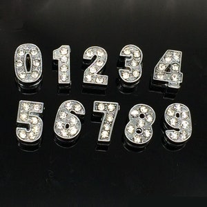 50pcs 0-9  8mm slide number charms for 8mm slide bracelet Jewerly-Craft Supply-DIY Jewelry