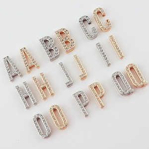 20 peças letras do alfabeto deslizantes de strass completos de 1 polegada / 25 mm para faixas deslizantes de 19 mm / 0,75 polegadas, pulseira, sapato, bolsa e acessório de pano