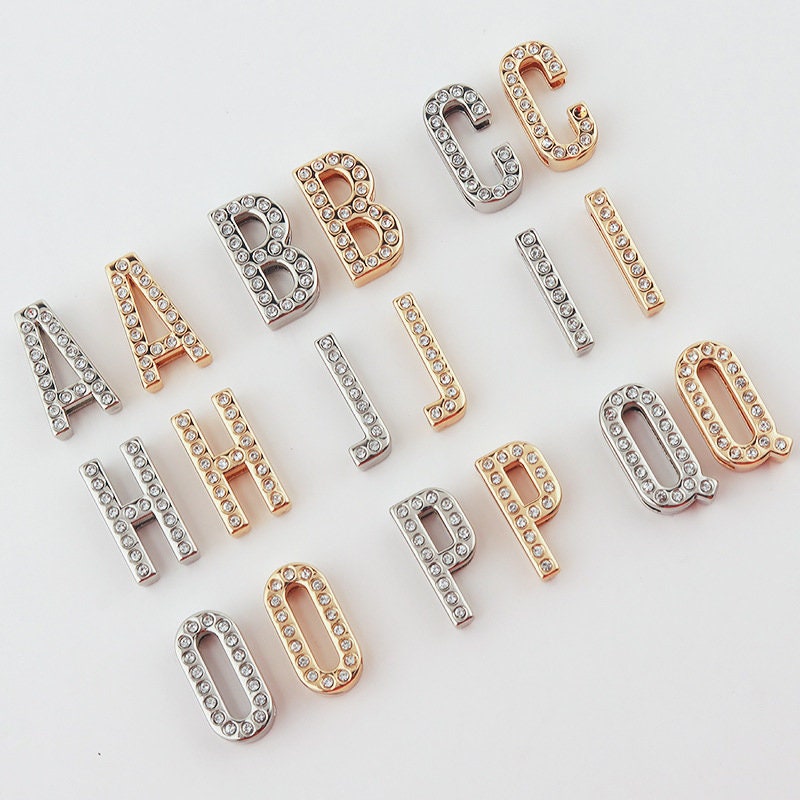 Alphabet Slide Charms Rhinestone Letter Charms Antiqued Silver Letter Charms Initial Charms Bulk Charms Wholesale Charms 130pcs