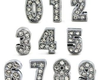 50 Stück 0-9 10mm Schiebenummer Charms für 10mm Schiebearmband Jewerly-Craft Versorgung-DIY Schmuck