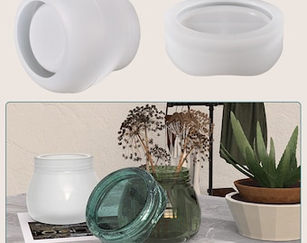Storage Bottle with Lid resin jewelry  Silicone Mold - Resin DIY Making Mould Handmade Craft-storage box mold Candy Box desktop Decoration