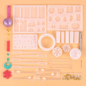 127Pcs Resin Casting Molds / Moulds  Kit Silicone Mold Jewelry Pendant Mould Set-for DIY Craft Art