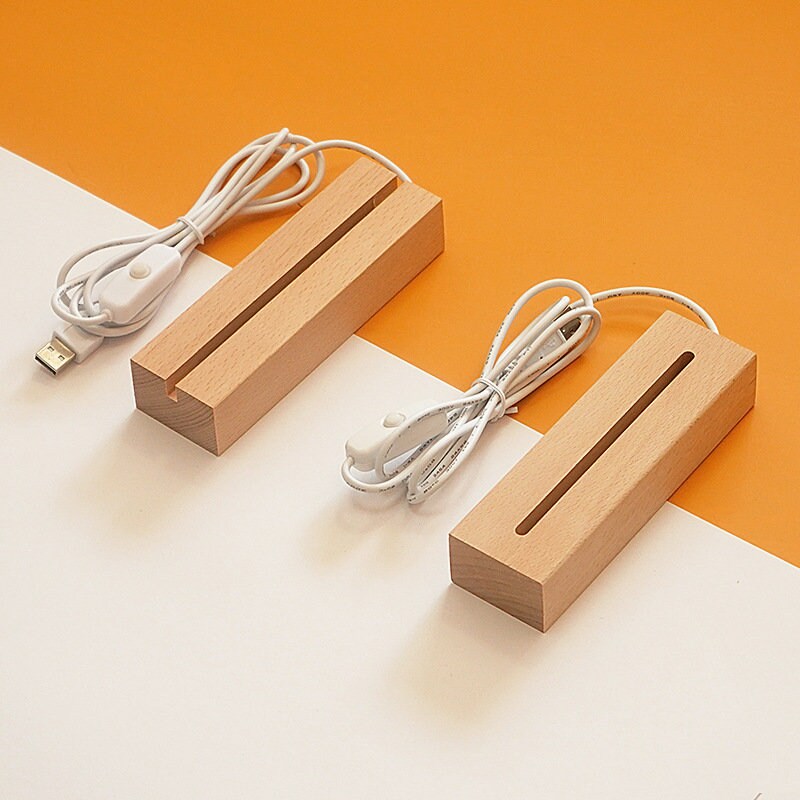 LED Wood Basefor Night Light Base Resin Art Display Crystal Etsy