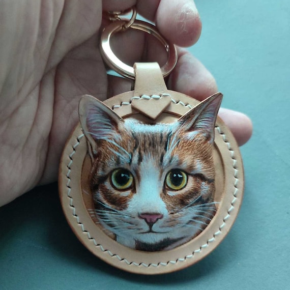 オーダーメイド - カスタムペットレザーキーチェーンハンドメイド