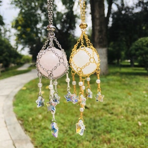Dreamcatcher Design Stainless Steel Stone Holder Hangings for Crystal , Quartz Raw Stone, Window / Garden/home/wall/car jewelry