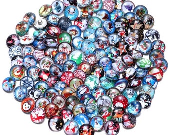 50 Stück 18mm Verschiedenes Design Weihnachten Stil (wie das Bild zeigt) Snap Charms für 18mm Regular Size Snap SchmuckHerstellung-Armband,Halskette